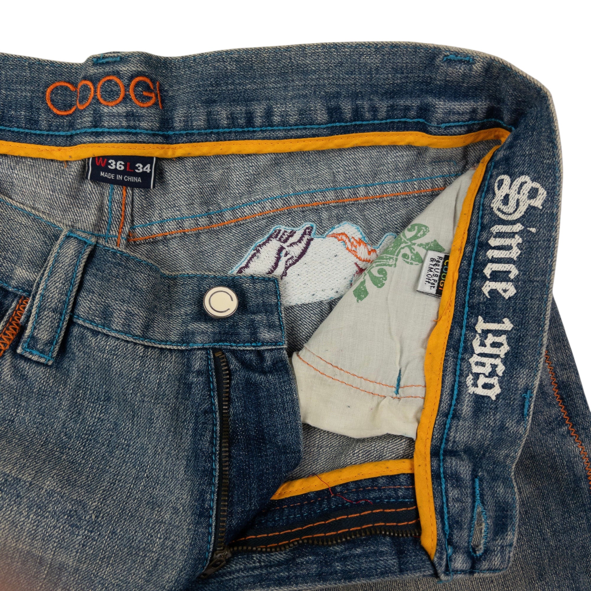 Vintage Coogi Embroidered Landscape Denim Jeans Size W38