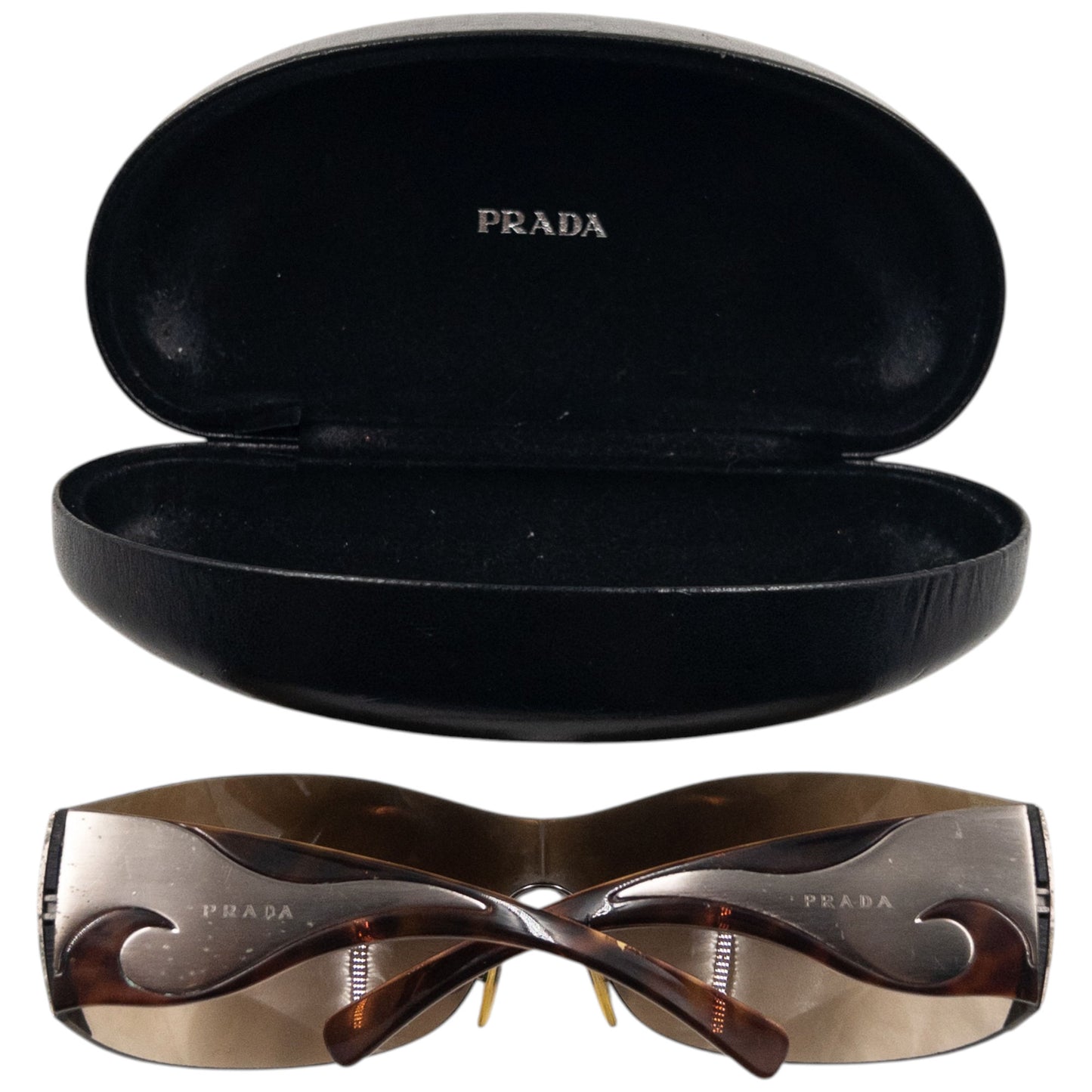 Vintage 2000s Prada Tortoise Shell Swirl Sunglasses