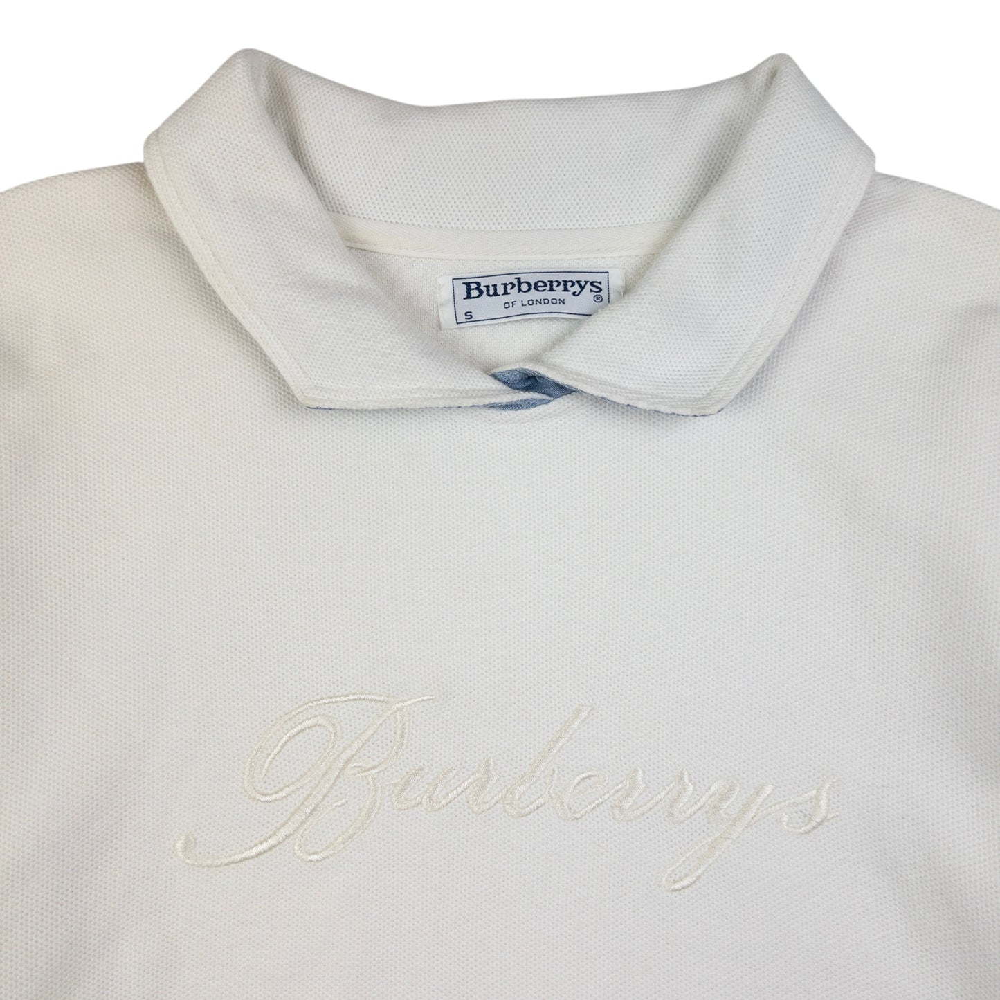 Vintage Burberry Embroidered Polo Sweatshirt Size S