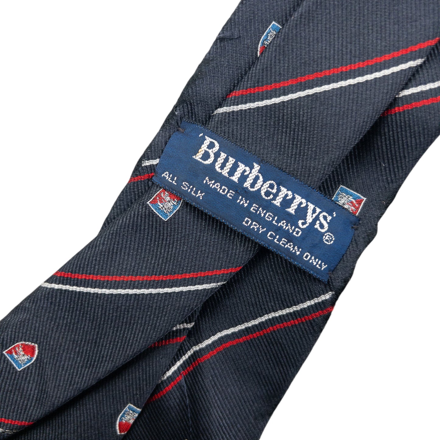 Vintage 90s Burberry Striped Monogram Silk Tie