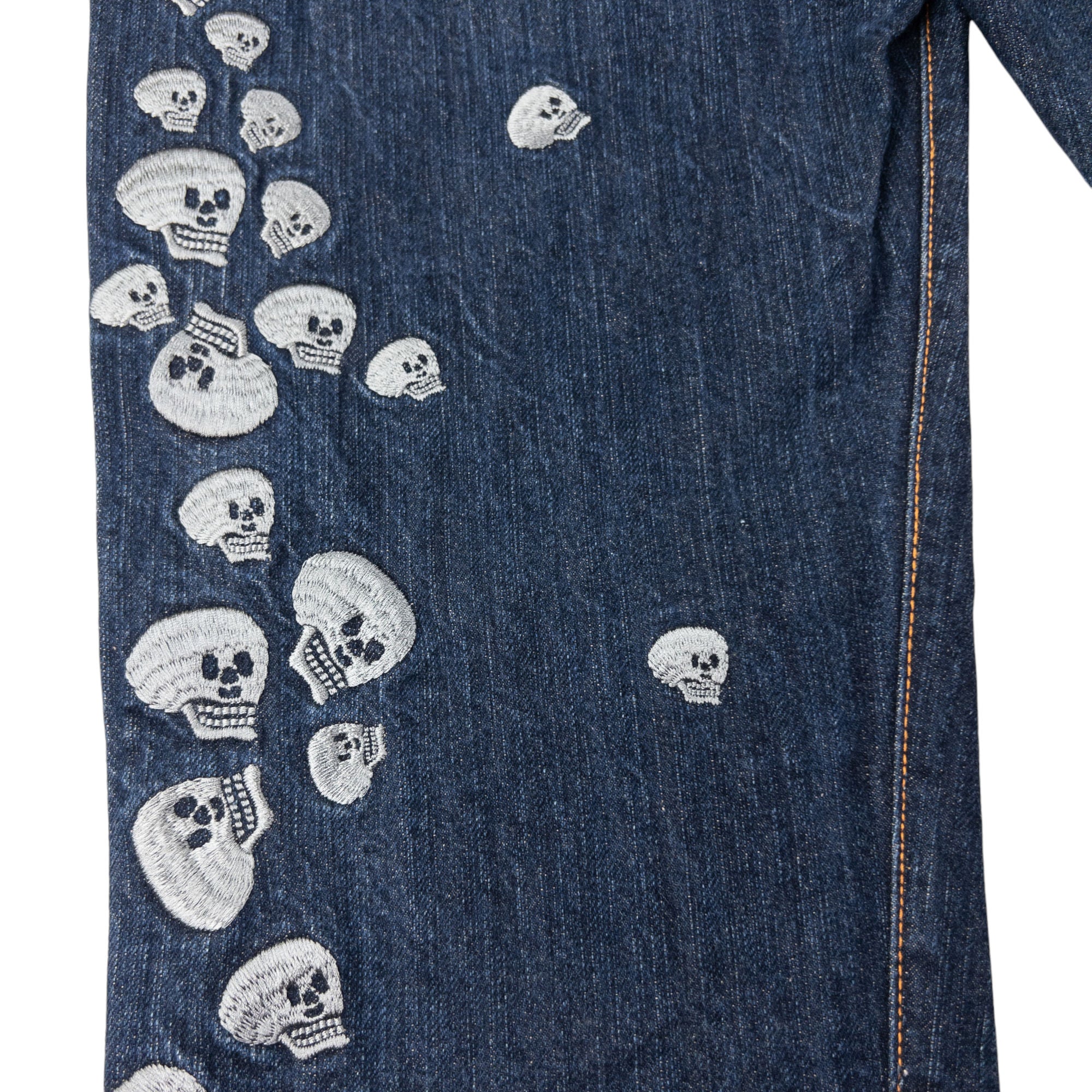 Vintage Evisu Embroidered Skull Daicock Japanese Denim Jeans Size W35