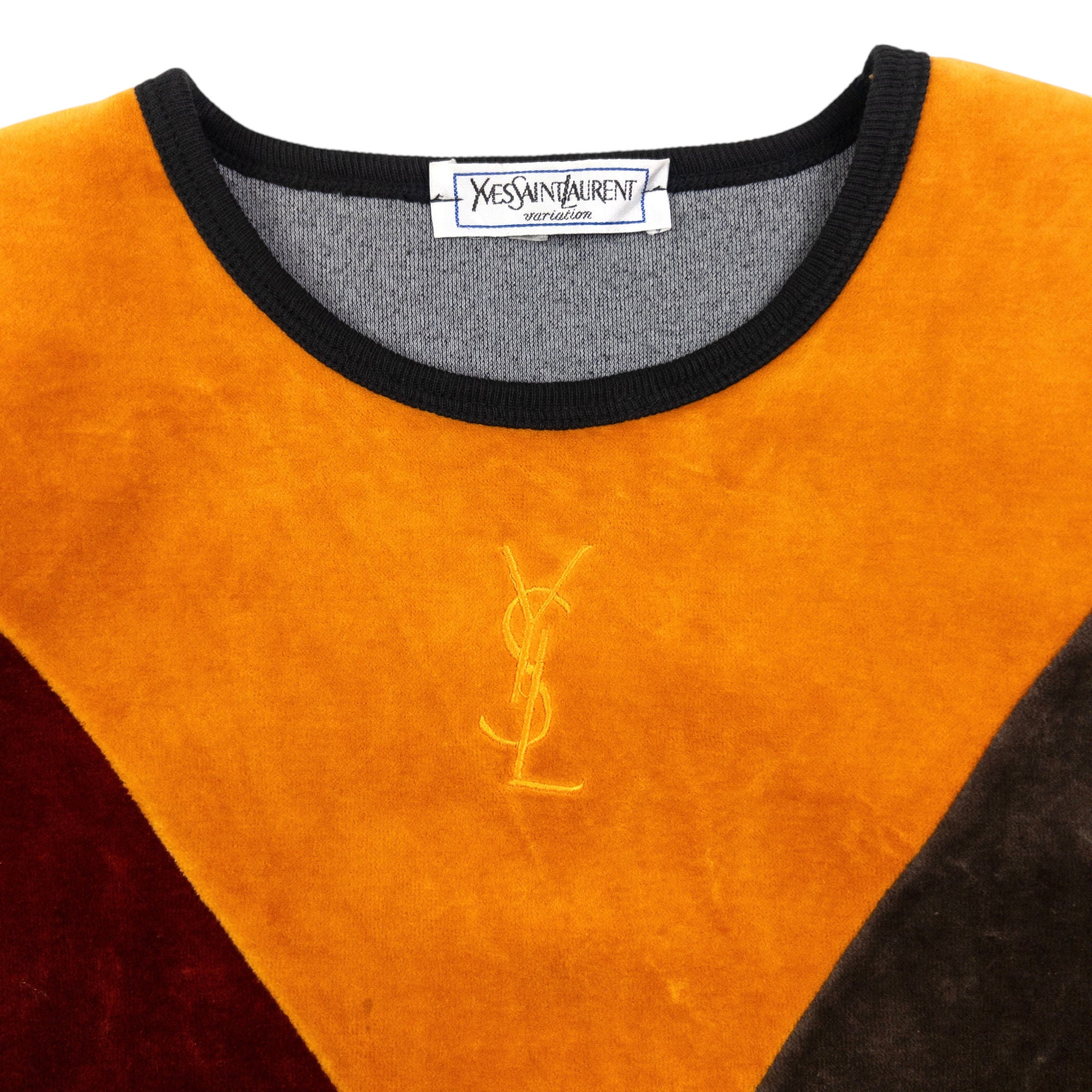 Vintage YSL Yves Saint Laurent Velour Sweatshirt Womens Size L