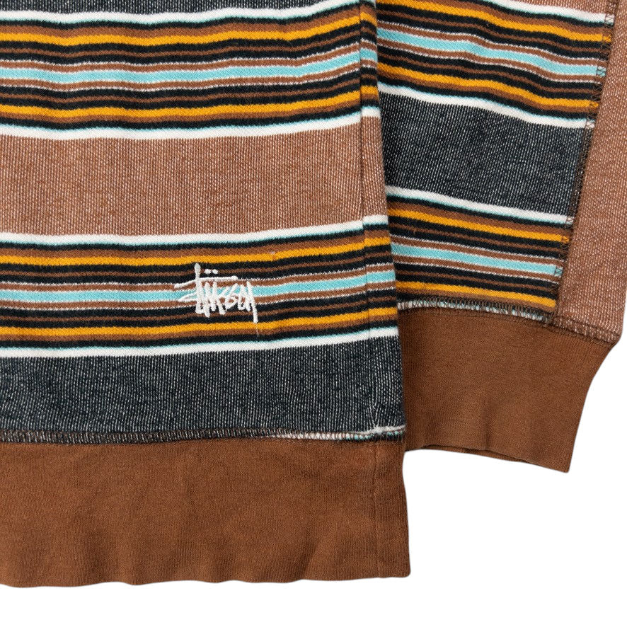Vintage Stussy Striped Zip Up Sweatshirt Size M