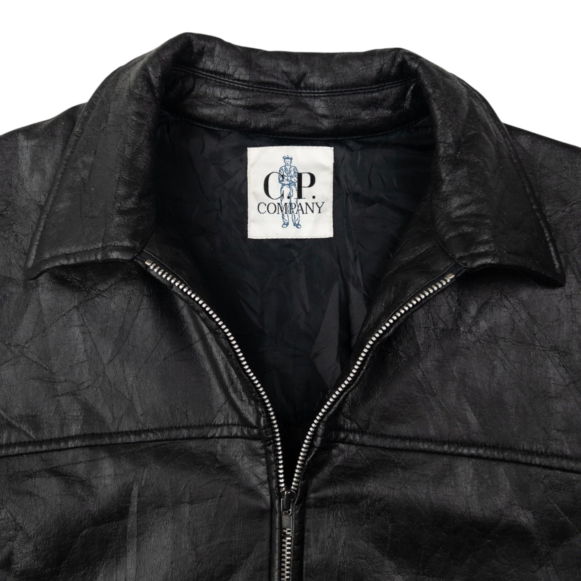 Vintage CP Company Zip Up Leather Jacket Size L