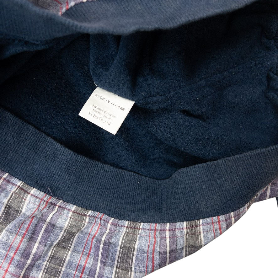 Vintage Yohji Yamamoto Blue Collar Half Button Hoodie Size S