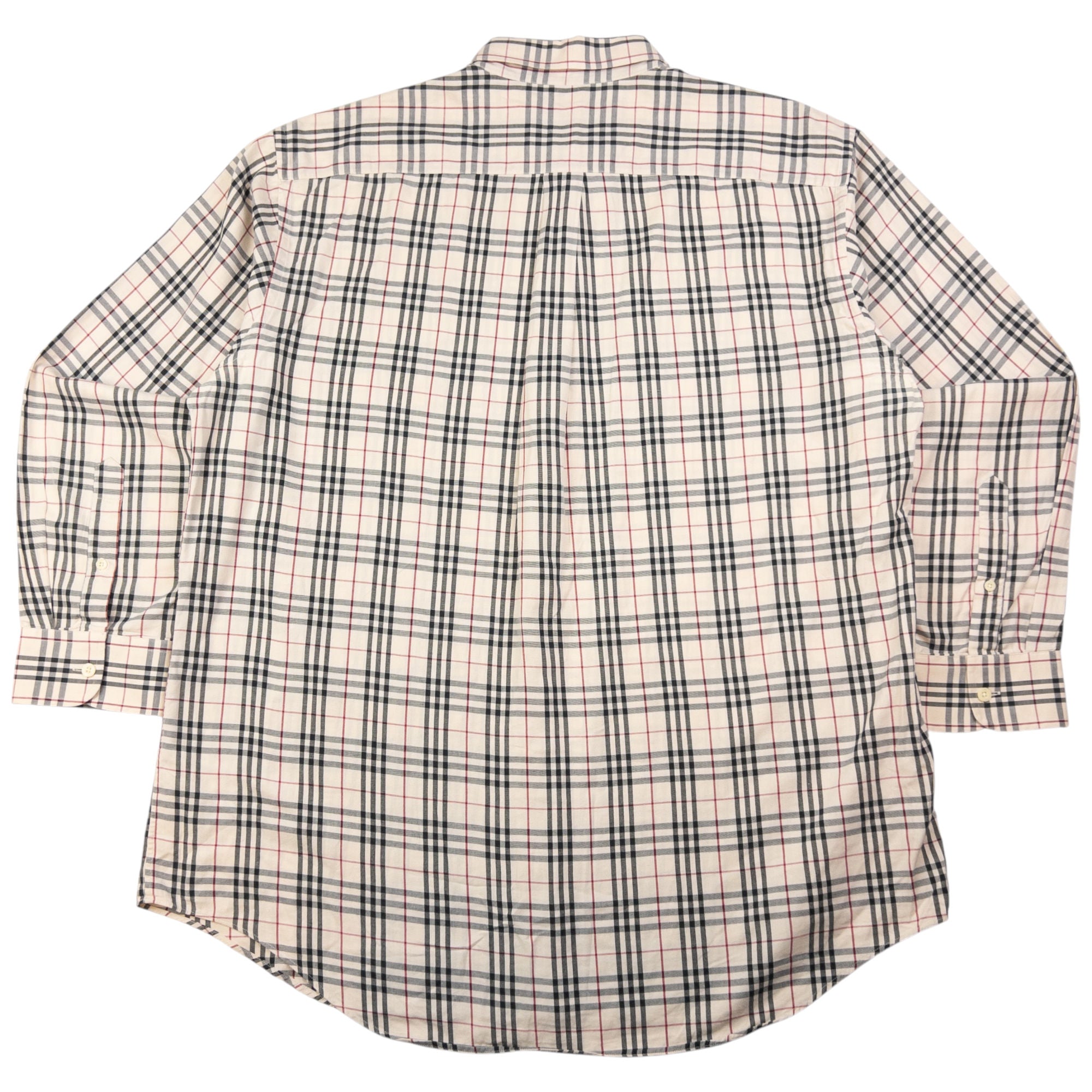 Vintage Burberry Nova Check Long Sleeve Button Up Shirt Size XL