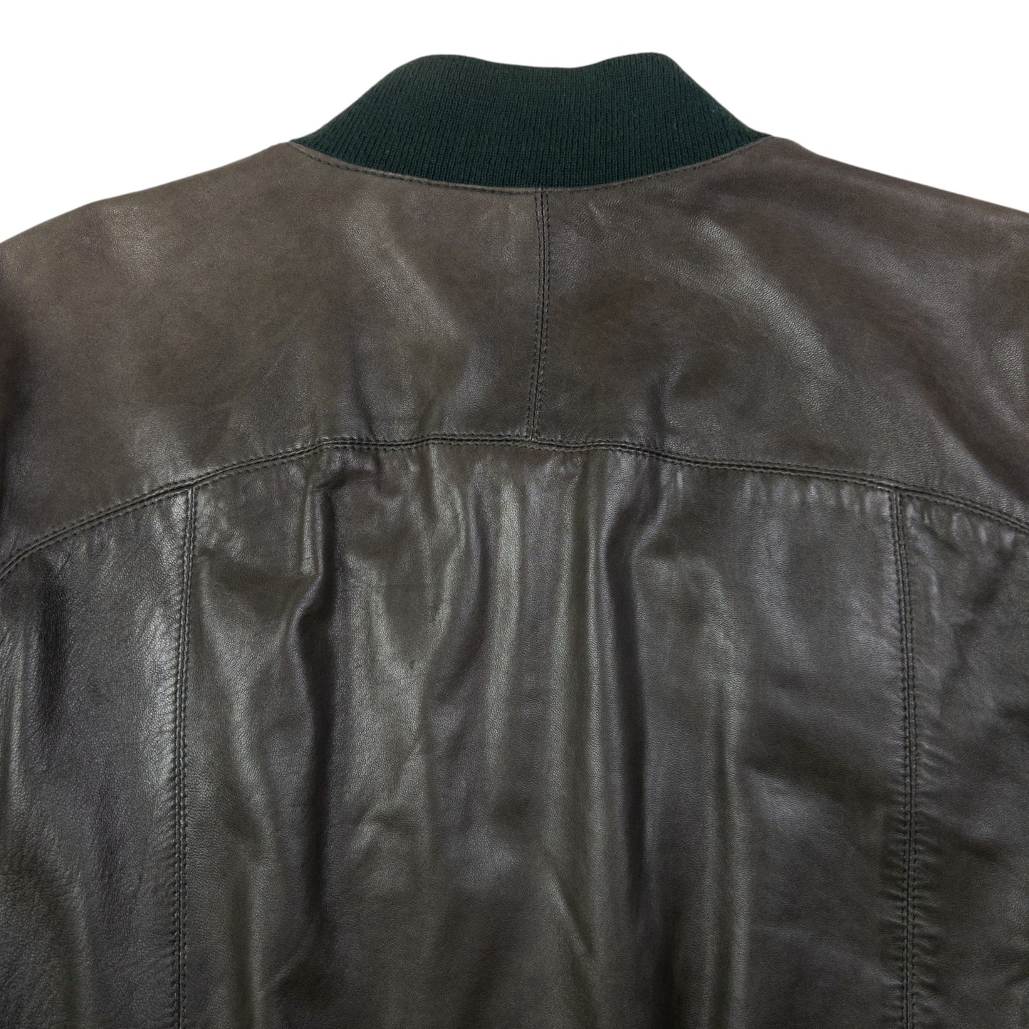 Vintage Burberry Leather Bomber Jacket Size XL
