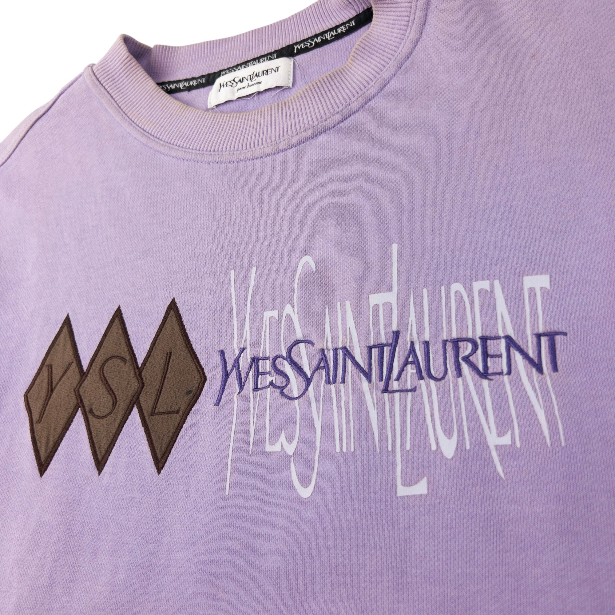 Vintage YSL Yves Saint Laurent Embroidered Sweatshirt Size S