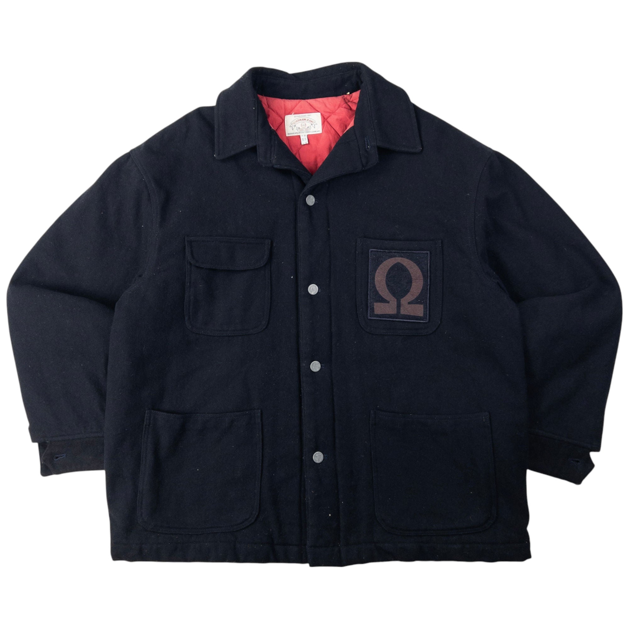 Vintage Armani Jeans Omega Button Up Wool Jacket Size XL