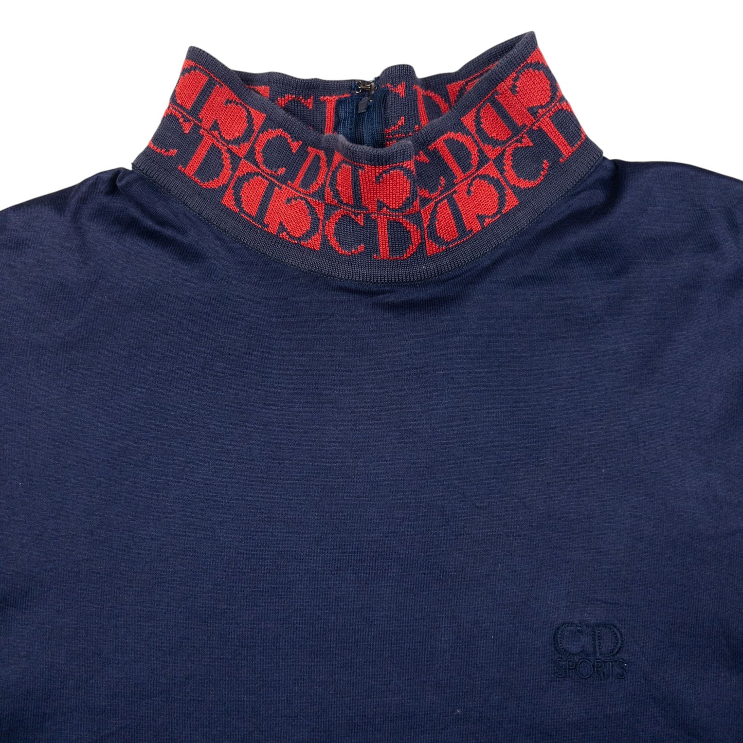 Vintage Dior Sports Monogram Long Sleeve Turtleneck Top Womens Size L