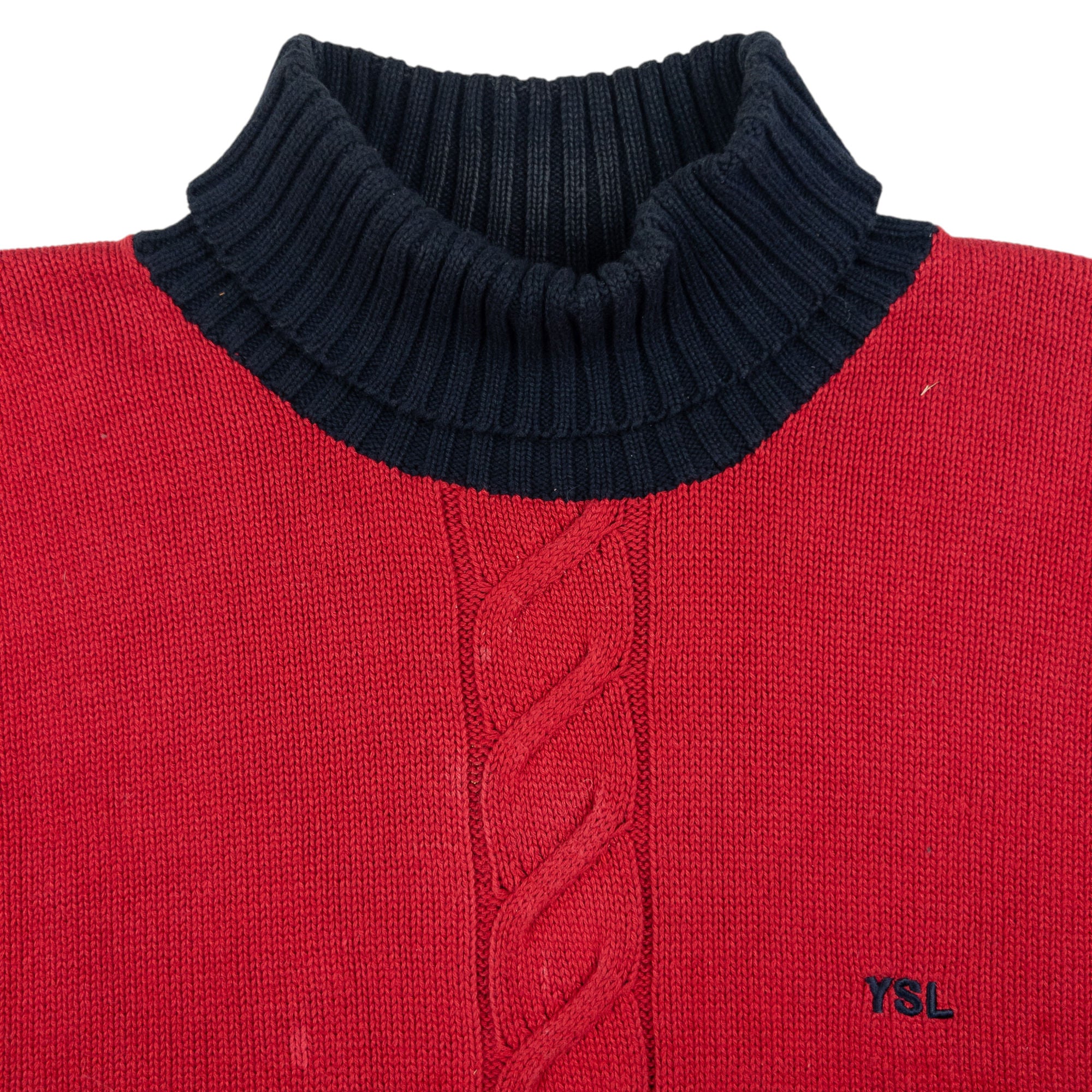 Vintage YSL Yves Saint Laurent Turtleneck Knit Jumper Size L