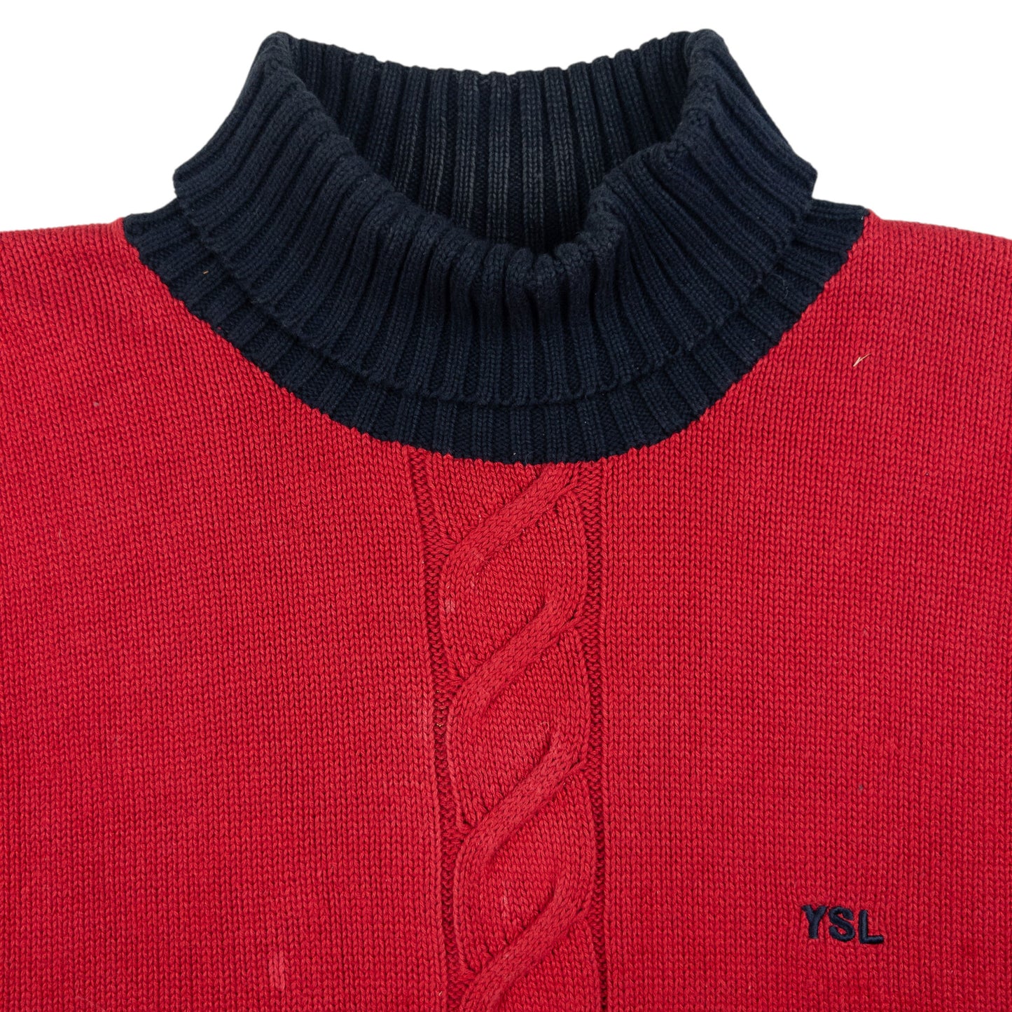 Vintage YSL Yves Saint Laurent Turtleneck Knit Jumper Size L