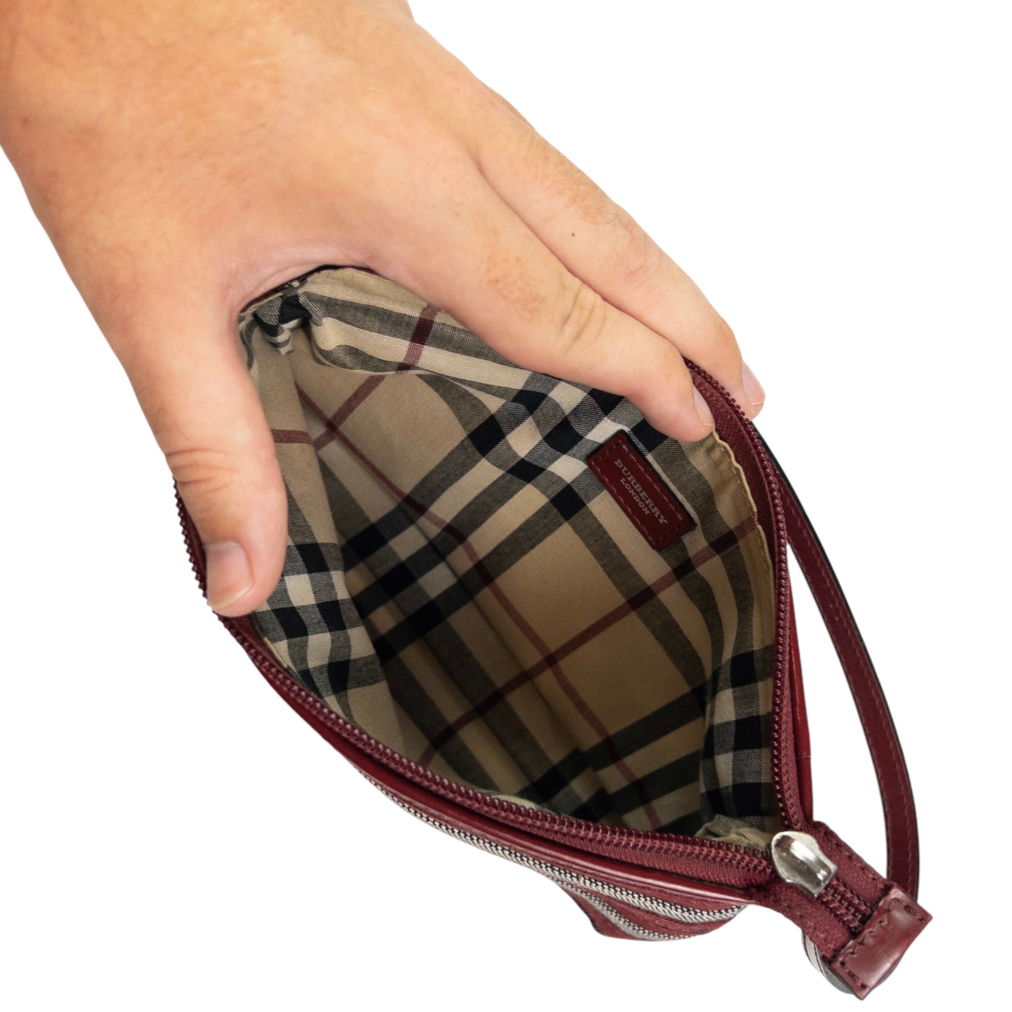Vintage Burberry Studded Denim Flag Shoulder Bag