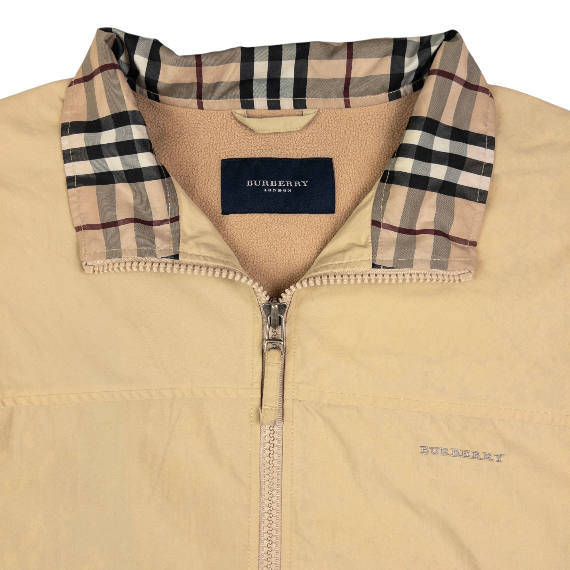 Vintage Burberry Nova Check Collar Zip Up Jacket Size XL