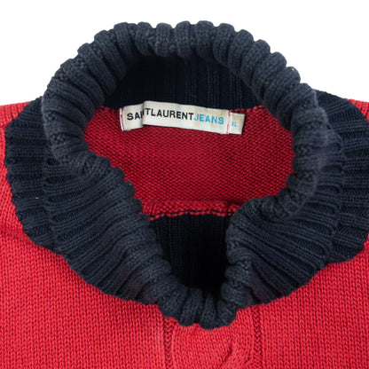 Vintage YSL Yves Saint Laurent Turtleneck Knit Jumper Size L