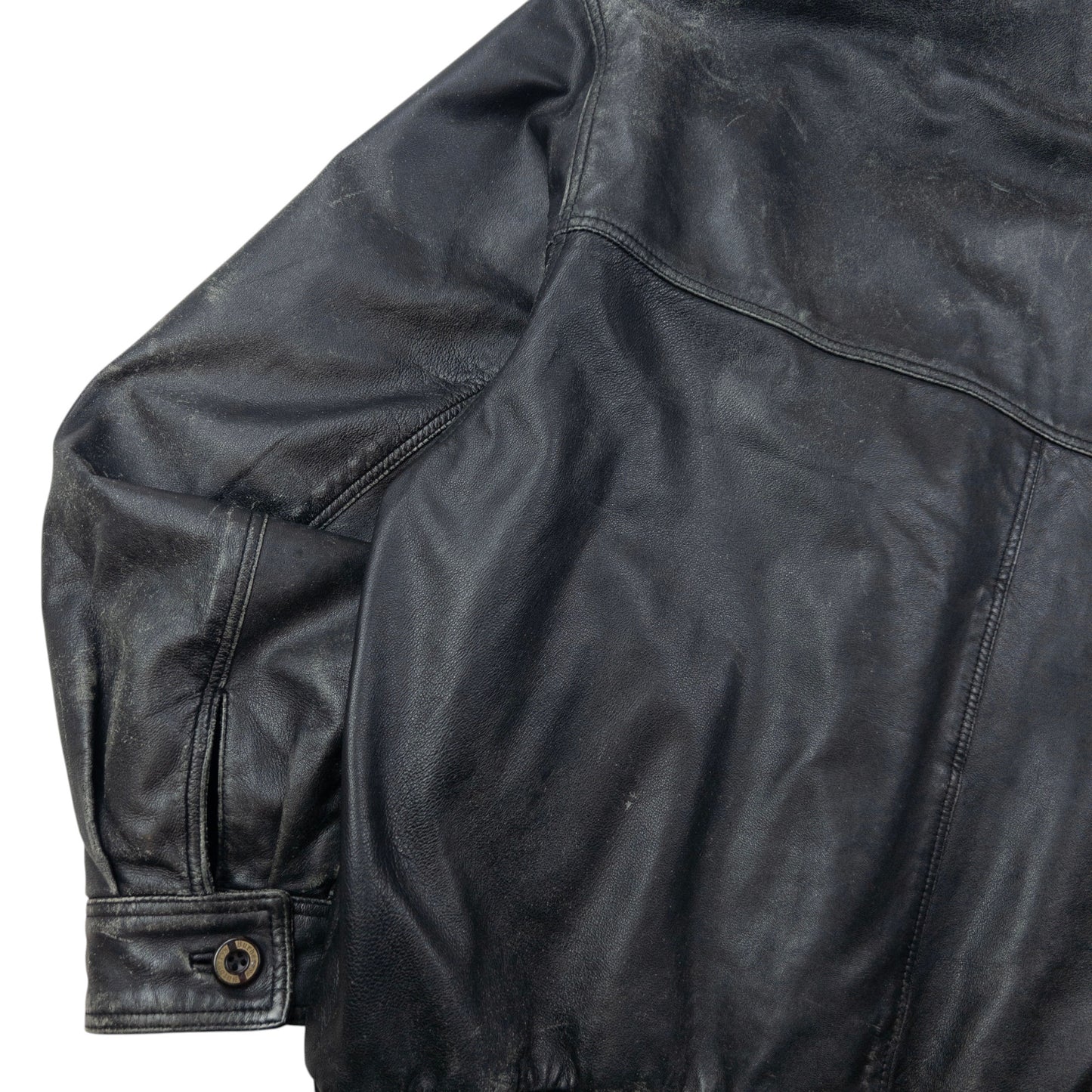 Vintage 2000s Burberry Nova Check Lined Leather Jacket Size L