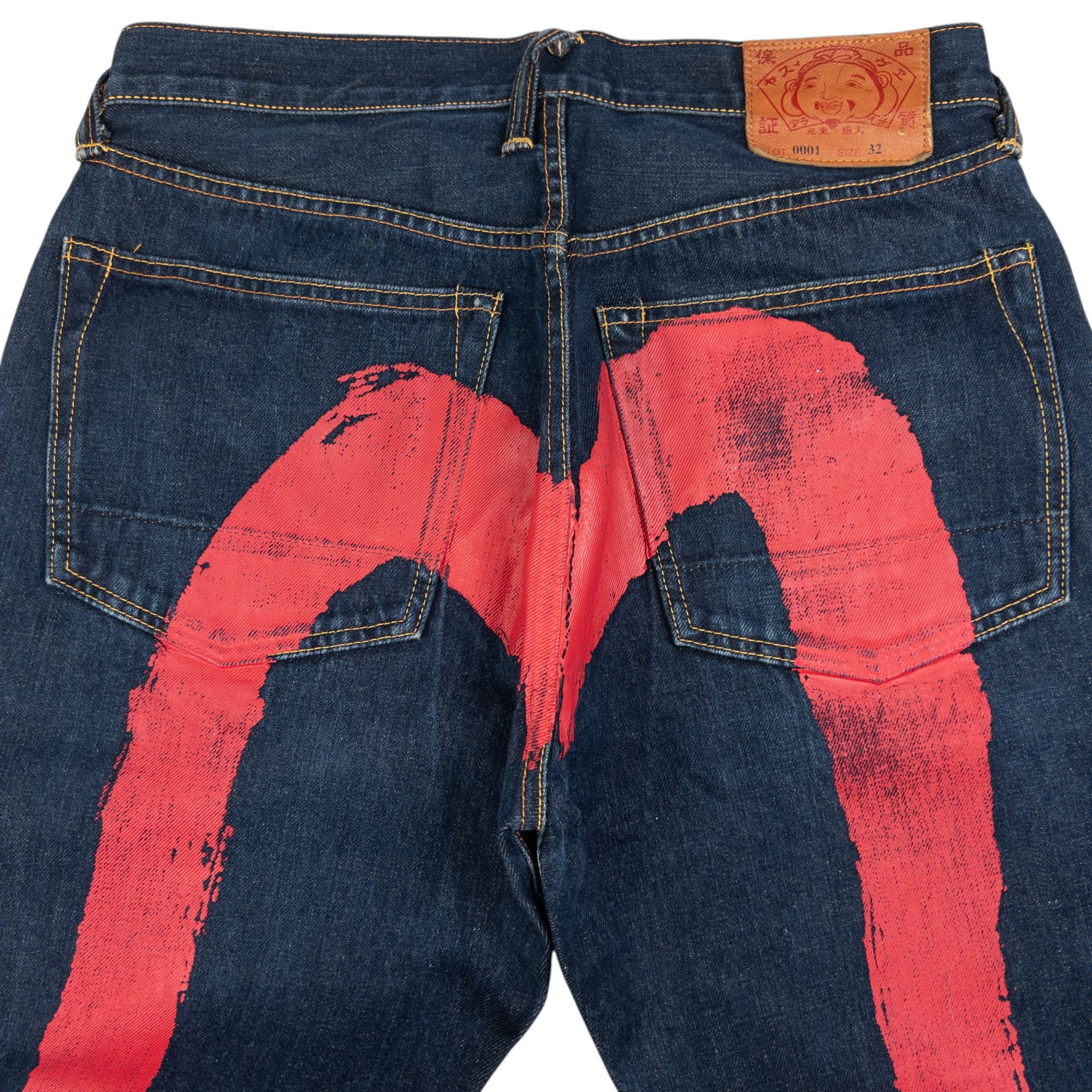 Vintage Evisu Painted Daicock Japanese Denim Jeans Size W30