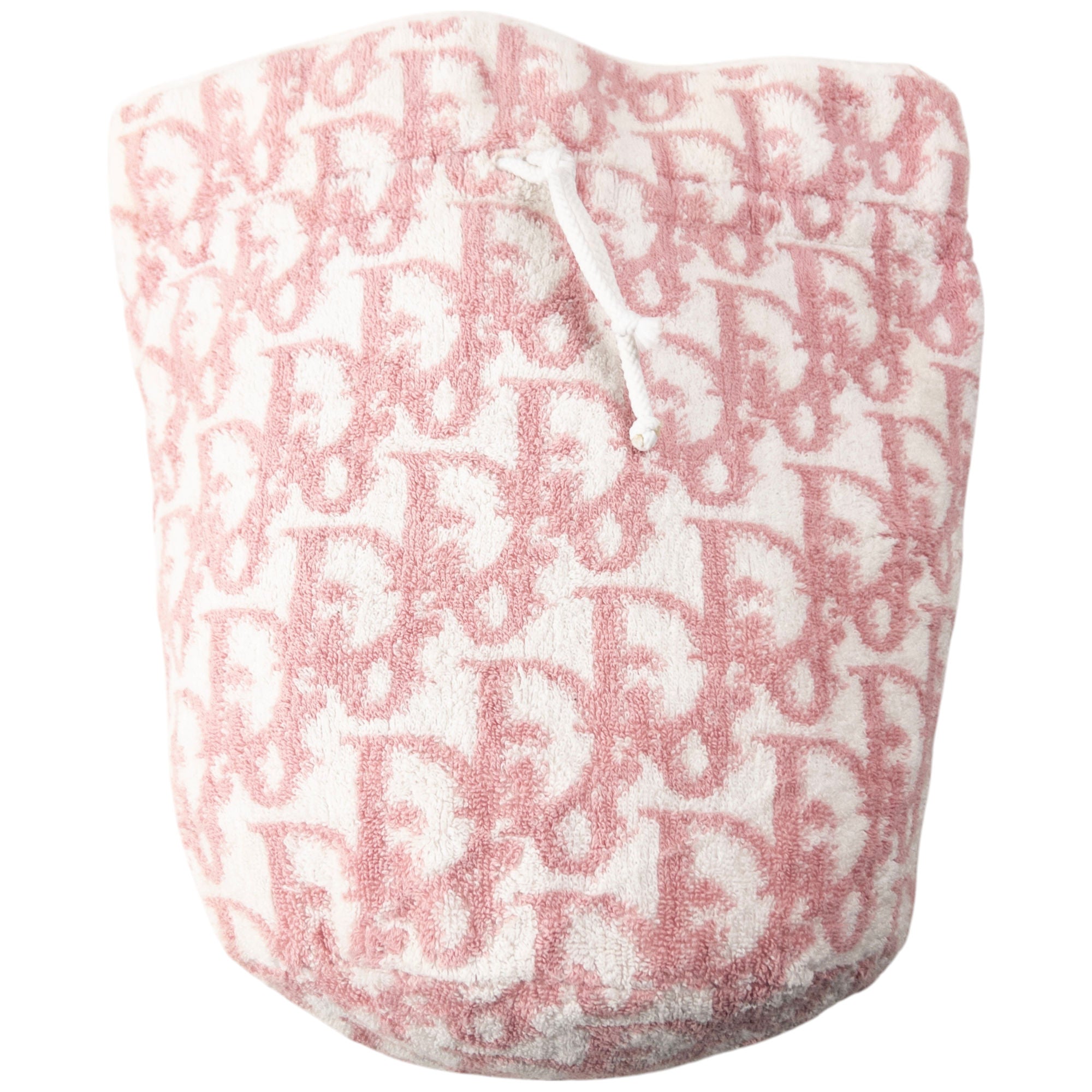 Vintage Dior Monogram Terry Cloth Drawstring Bag