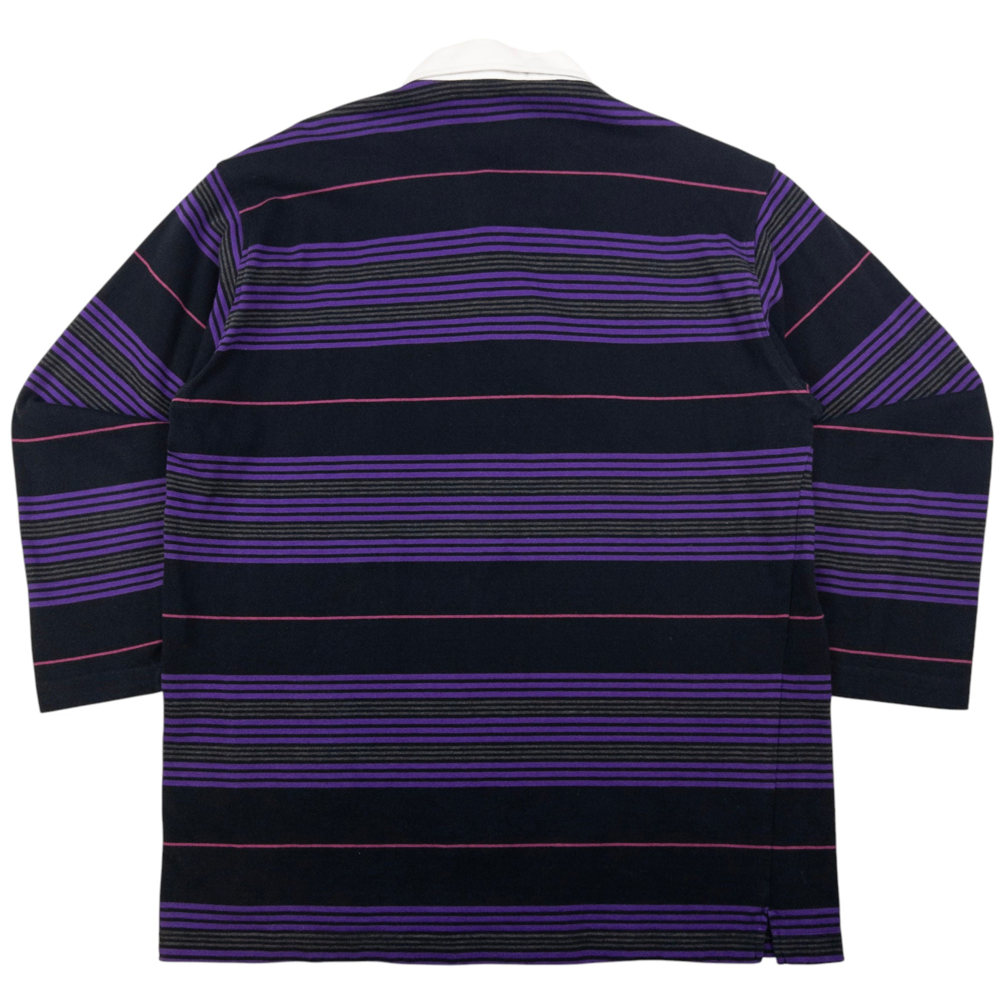 Vintage Burberry Striped Long Sleeve Rugby Polo Shirt Size M