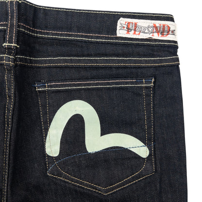 Vintage Puma X Evisu Double Gull Japanese Denim Jeans Size W32