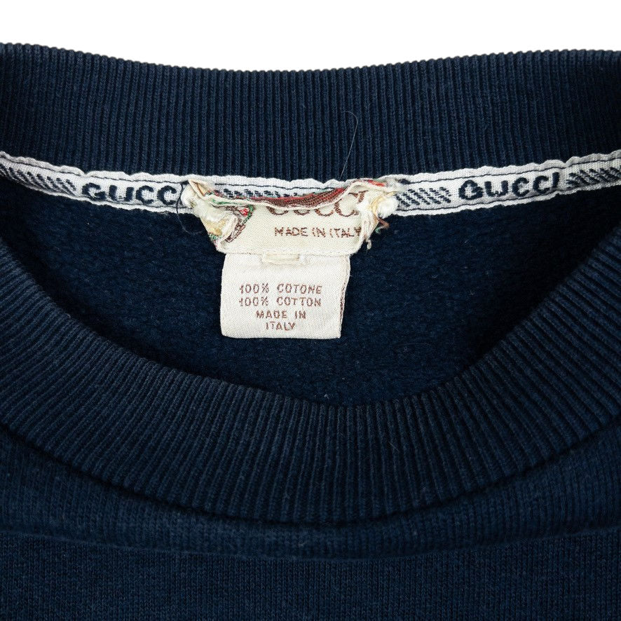Vintage Gucci Embroidered Flag Sweatshirt Size S