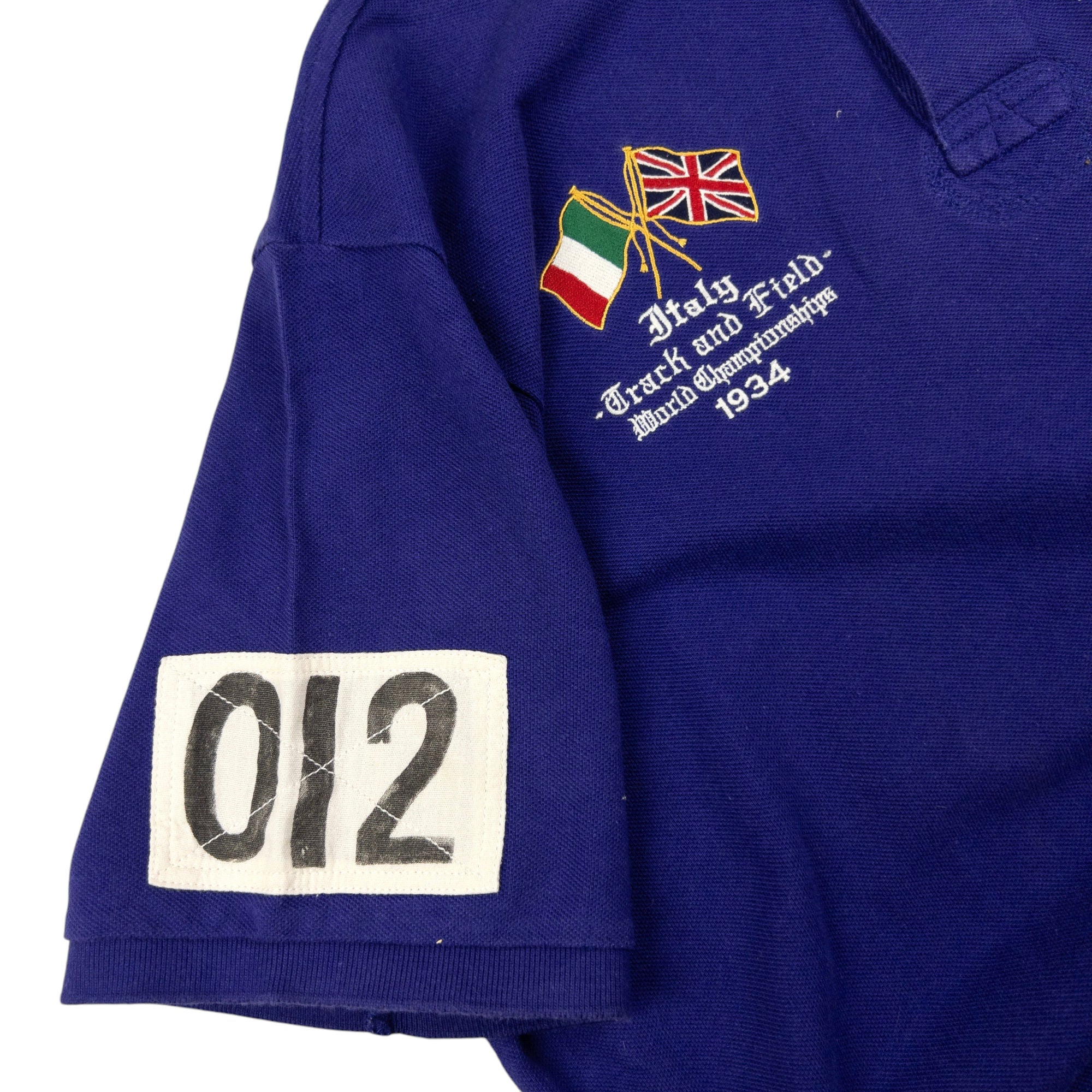 Vintage Polo Ralph Lauren Italy Track & Field Championship Polo Shirt Size XL