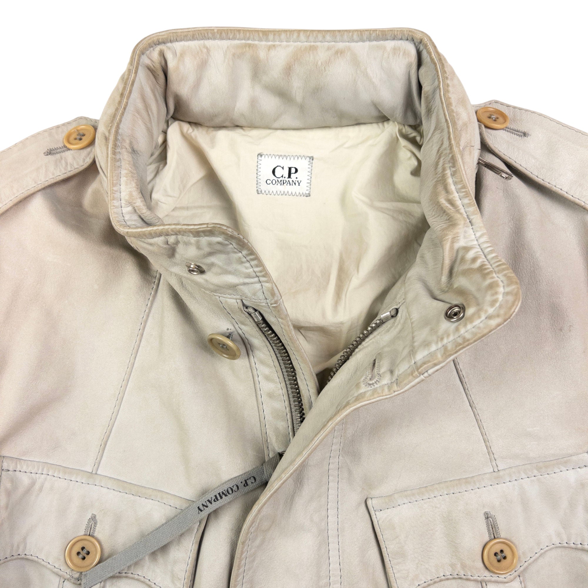 Vintage CP Company Leather Multi Pocket Jacket Size M