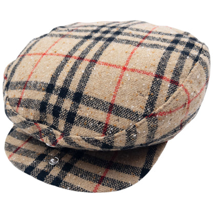 Vintage Burberry Nova Check Wool Flat-Cap Hat Size L/XL