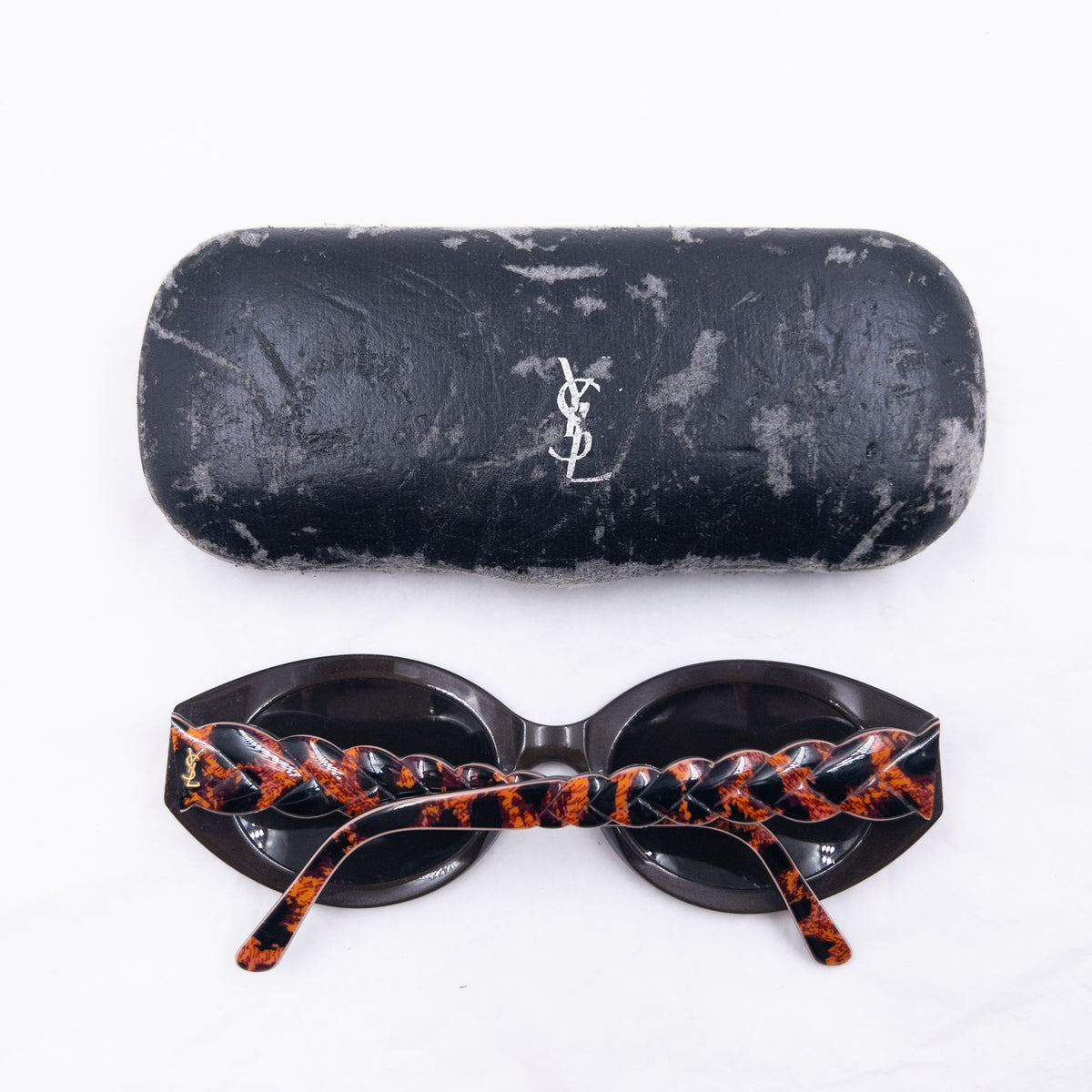 Vintage 90s YSL Yves Saint Laurent Braided Frame Sunglasses