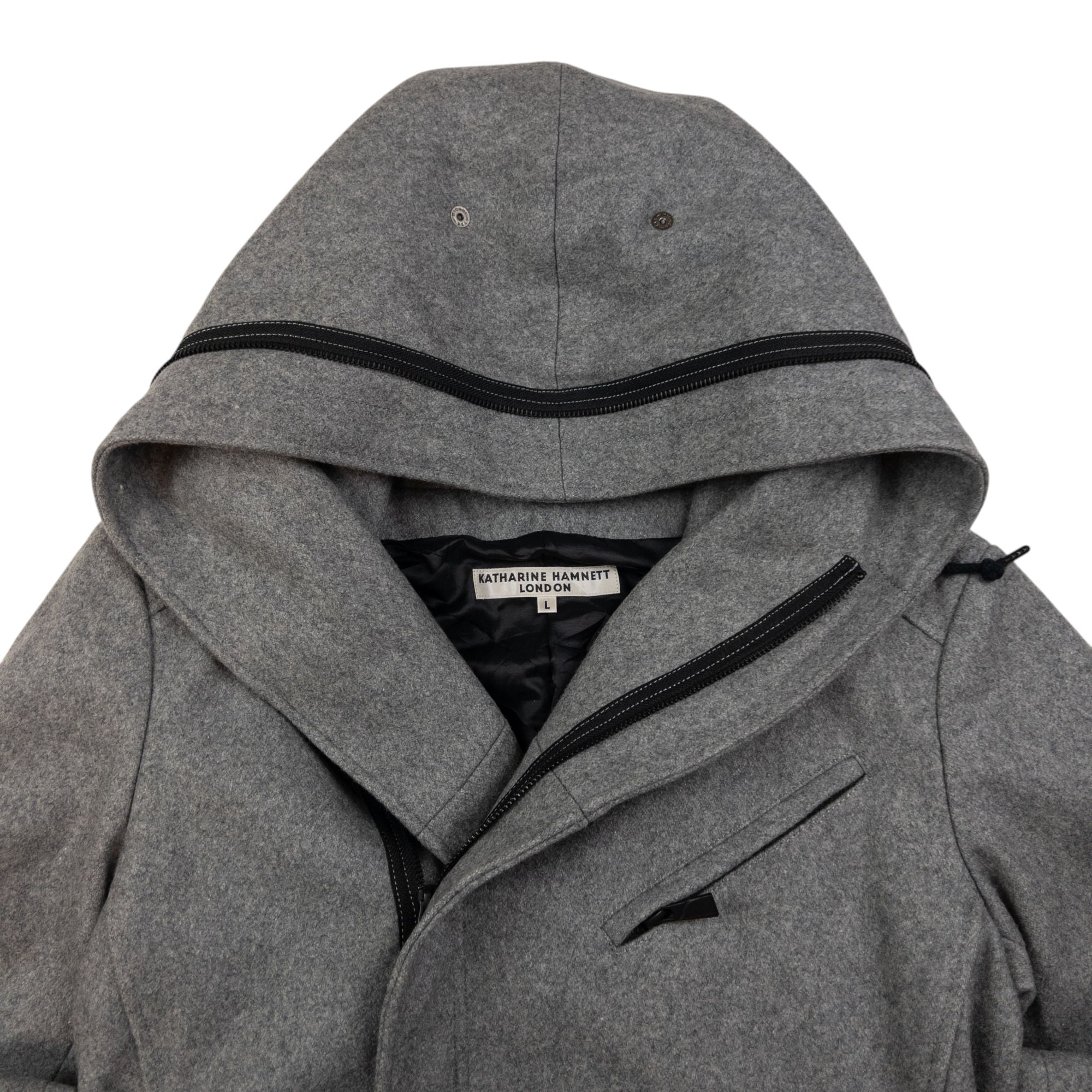 Vintage Katharine Hamnett Asymmetric Zip Hood Jacket Size S