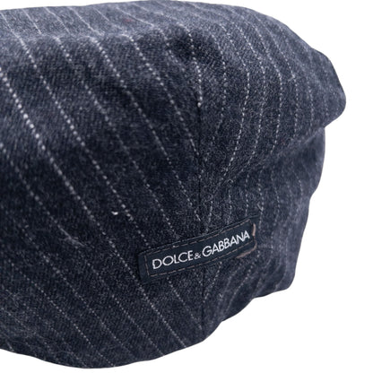 Vintage Dolce & Gabbana Striped Wool Flat Cap Hat