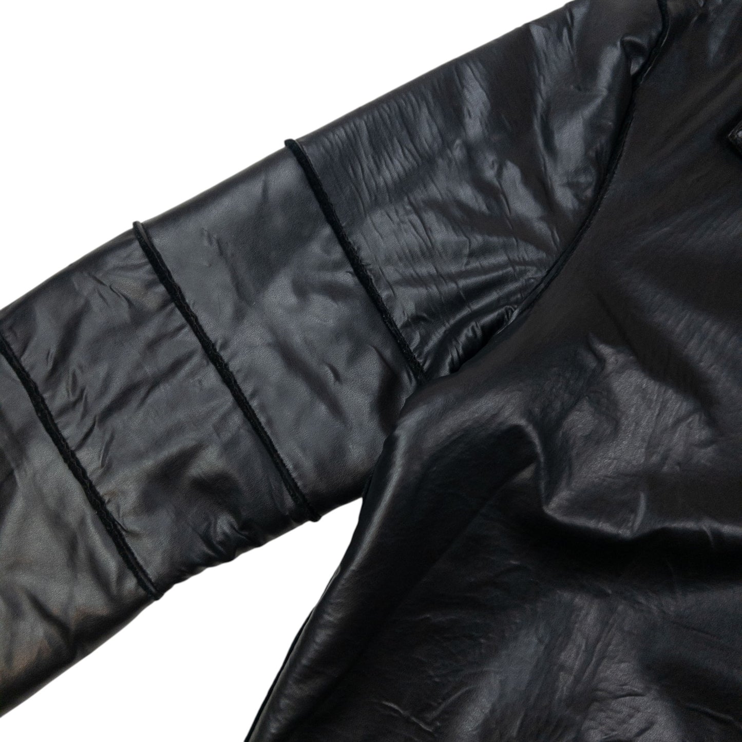 Vintage 2000s Versace Classic Fleece Lined Leather Jacket Size XL