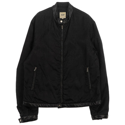 Vintage Moschino Monogram Nylon and Leather jacket Size M