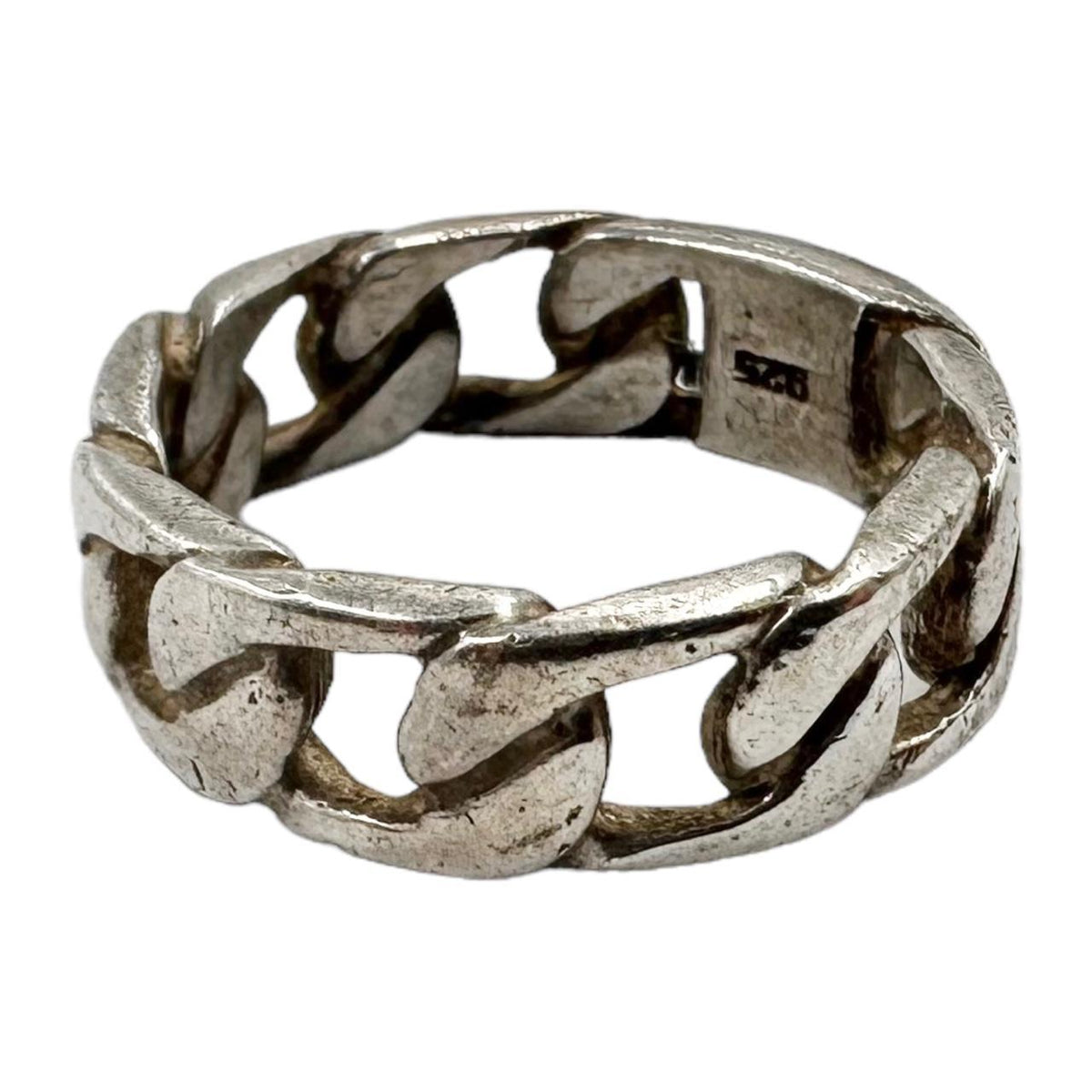 Vintage Curb Chain 925 Sterling Silver Ring