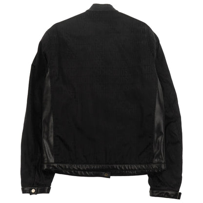 Vintage Moschino Monogram Nylon and Leather jacket Size M
