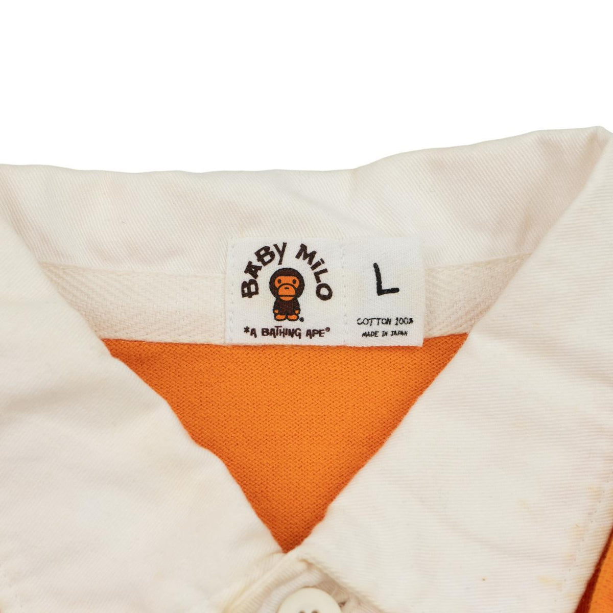 Vintage Bape Long Sleeve Polo Shirt Size L