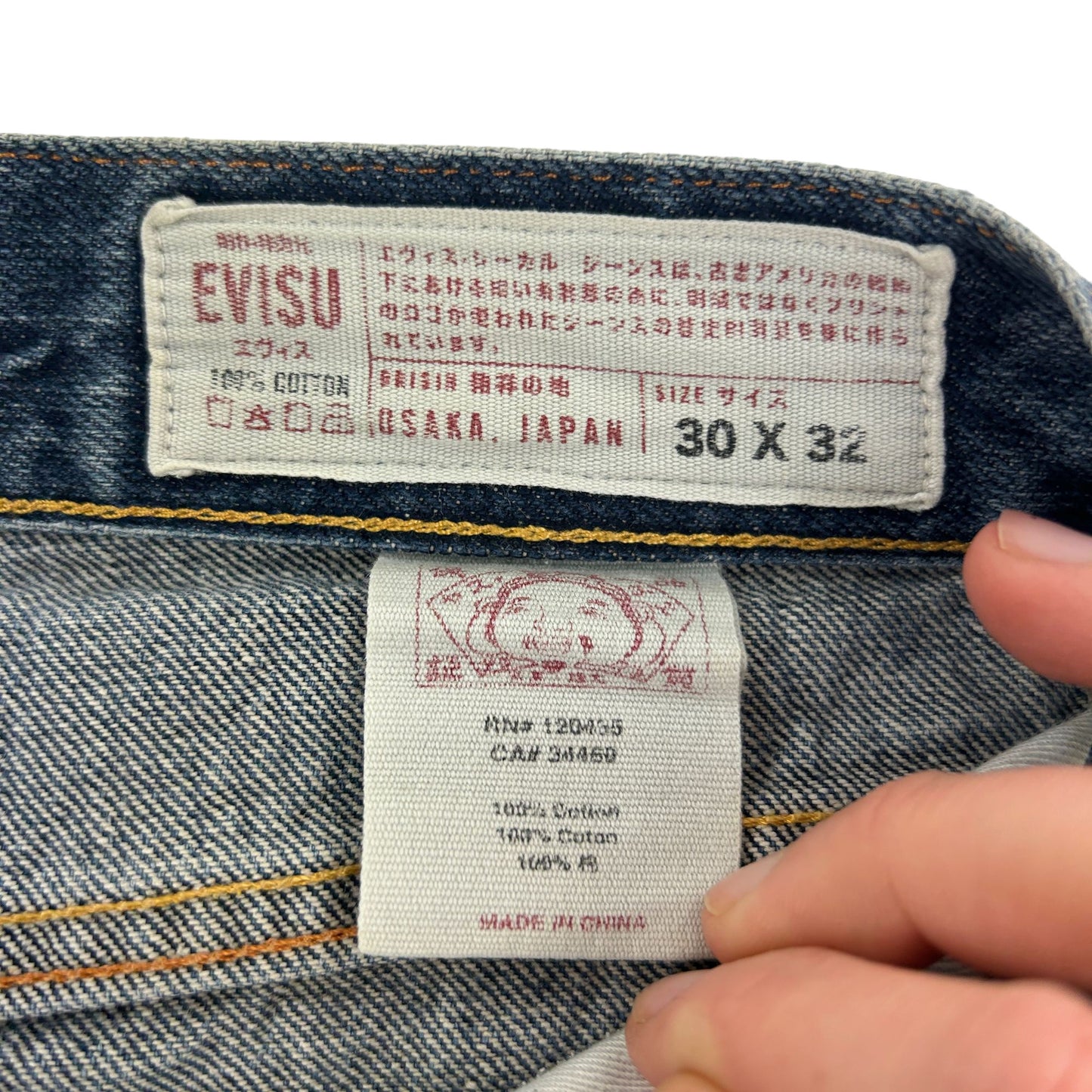 Vintage Evisu Dot Double Gull Japanese Denim Jeans Size W30