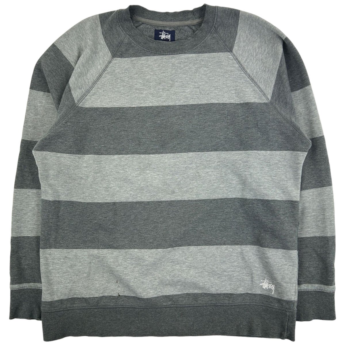 Vintage Stussy Striped Crewneck Sweatshirt Size M