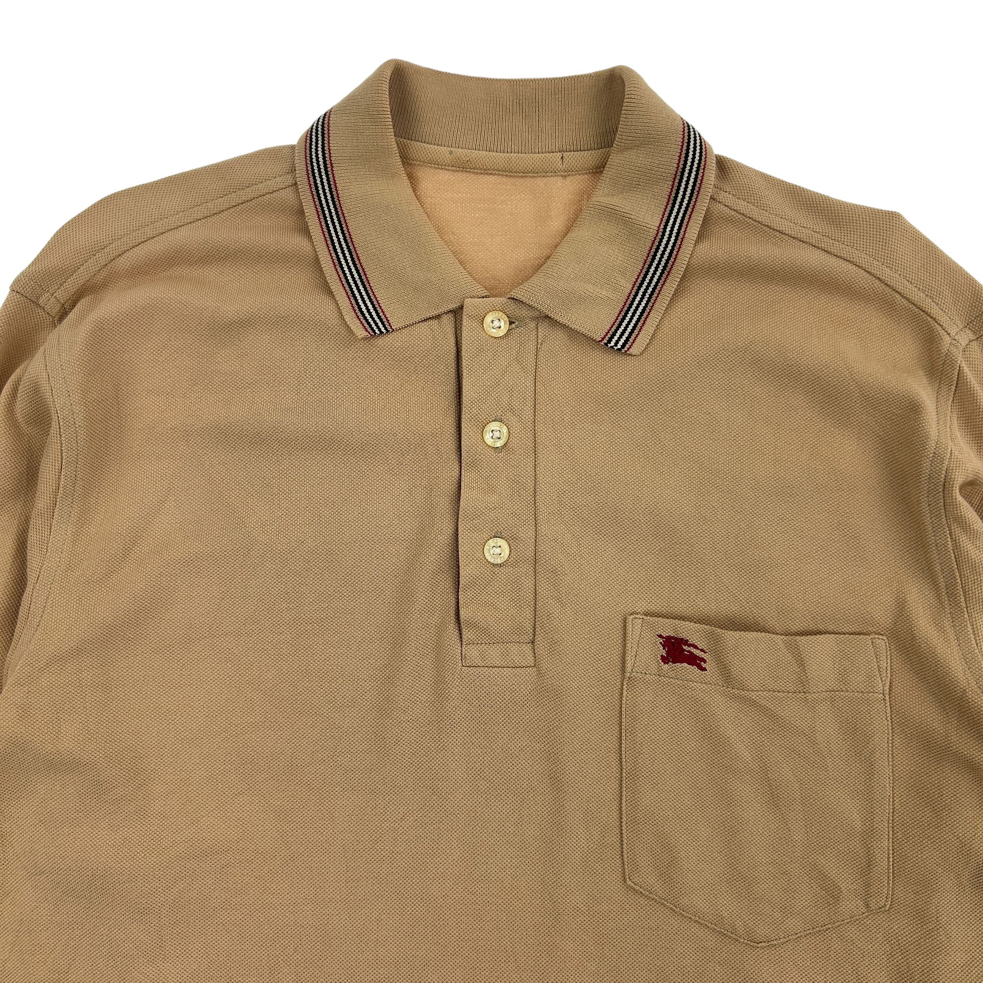 Vintage Burberry Long Sleeve Polo Shirt Size M