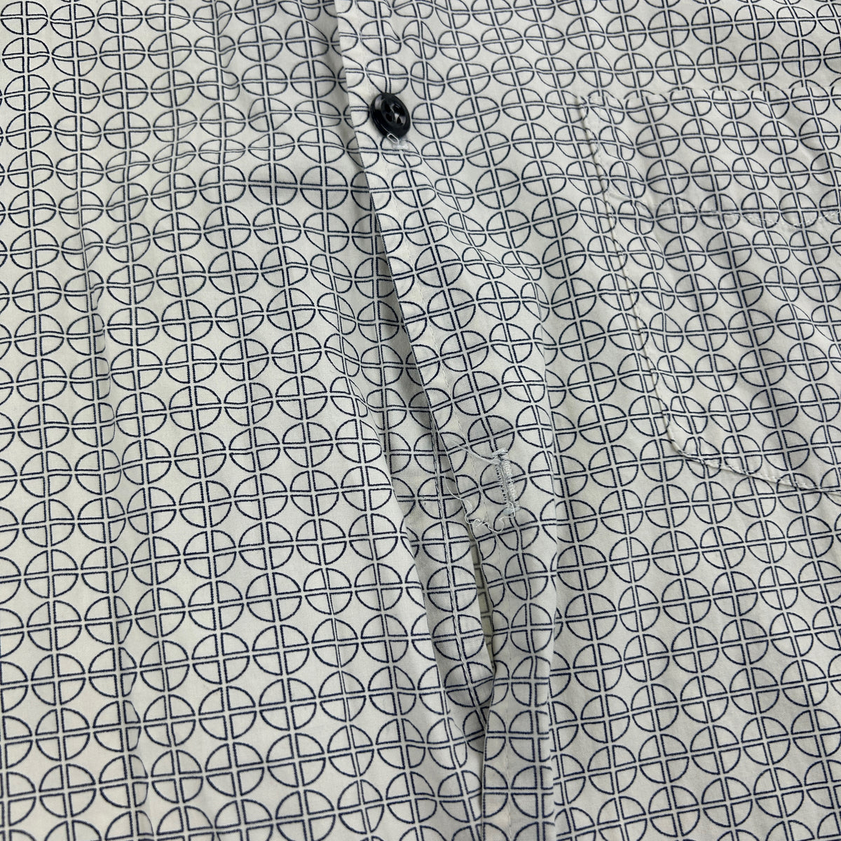 Vintage Stussy Geometric Print Short Sleeve Button Up Shirt Size L