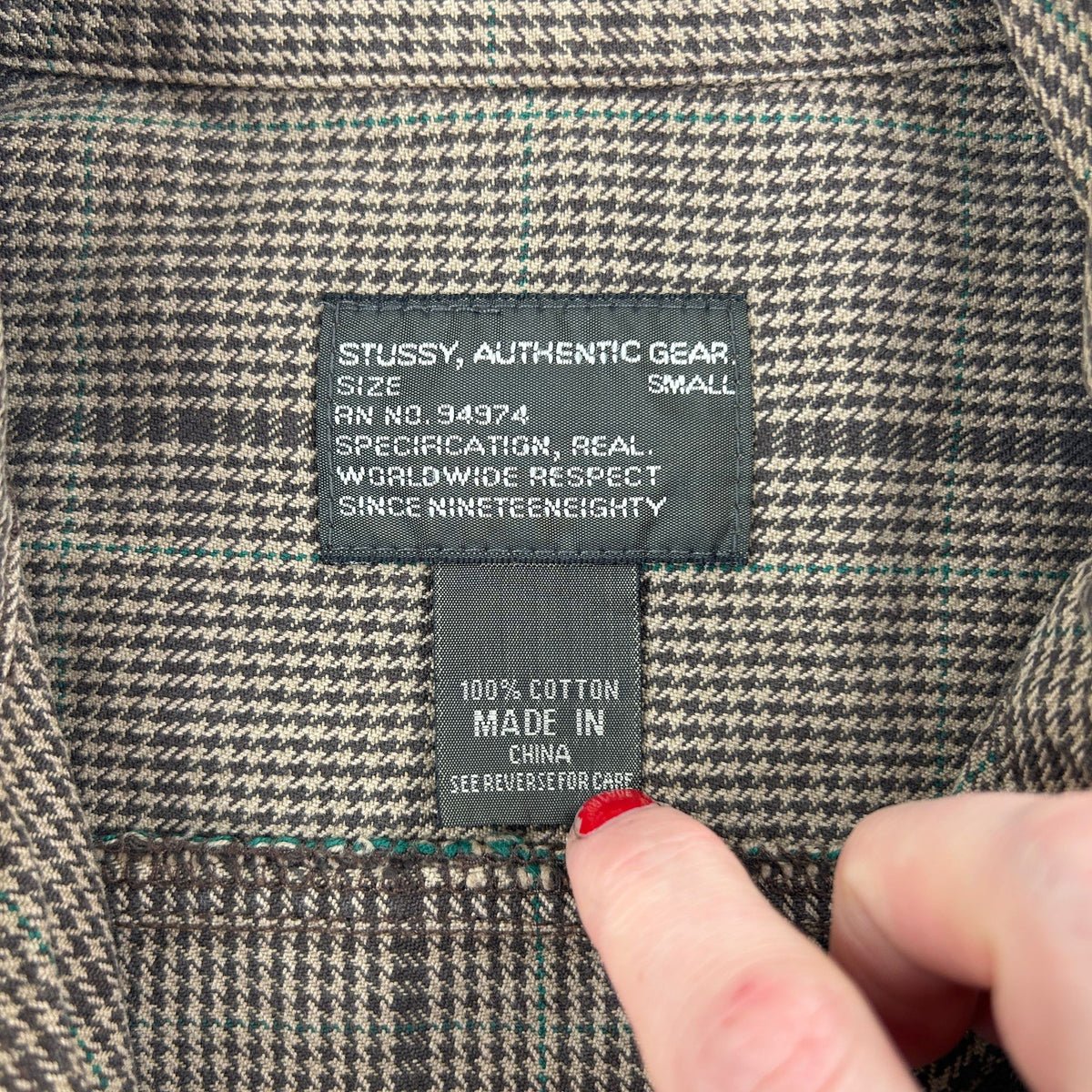 Vintage Stussy Check Pattern Jacket Size L