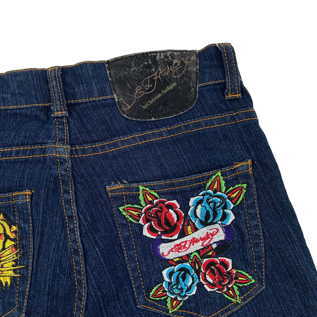 Vintage Ed Hardy Embroidered Low Rise Jeans Women&#39;s Size W28