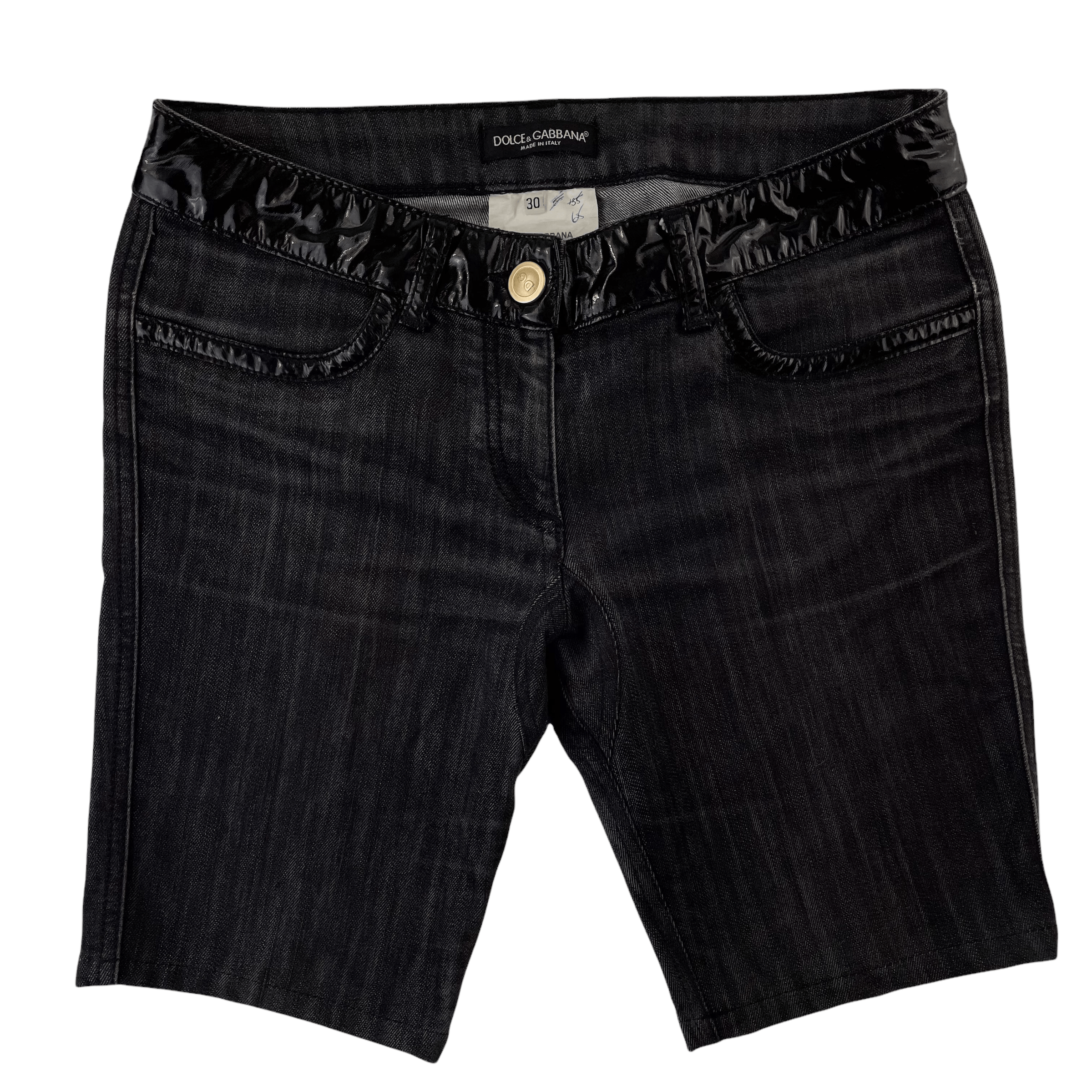 Dolce and Gabbana leather panel shorts W30 - second wave vintage store