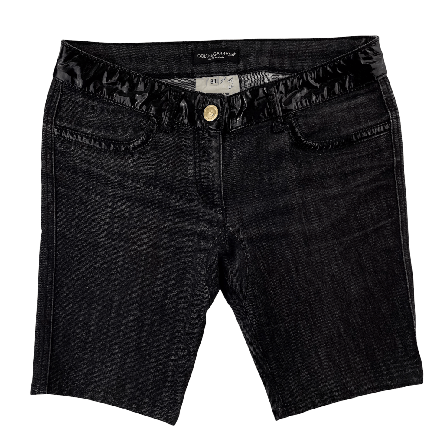Dolce and Gabbana leather panel shorts W30 - second wave vintage store