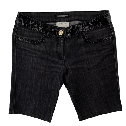 Dolce and Gabbana leather panel shorts W30 - second wave vintage store