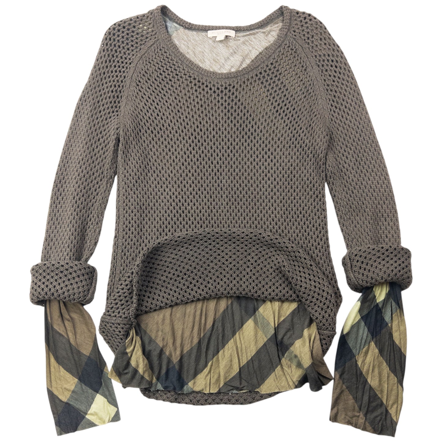 Vintage Burberry Brit Layered Knit Jumper Womens Size L