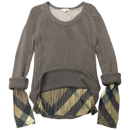 Vintage Burberry Brit Layered Knit Jumper Womens Size L