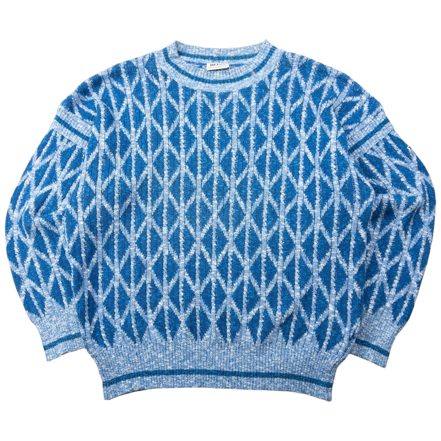 Vintage 80s Hugo Boss Pattern Knit Jumper Size L