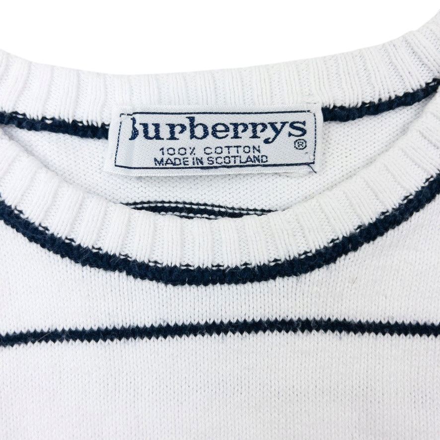 Vintage 90s Burberry Striped Knit Jumper Size M