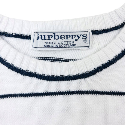 Vintage 90s Burberry Striped Knit Jumper Size M